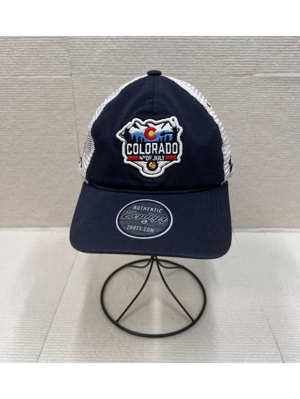 Zephyr Colorado Triple Crown 4th of July Trucker Hat Navy